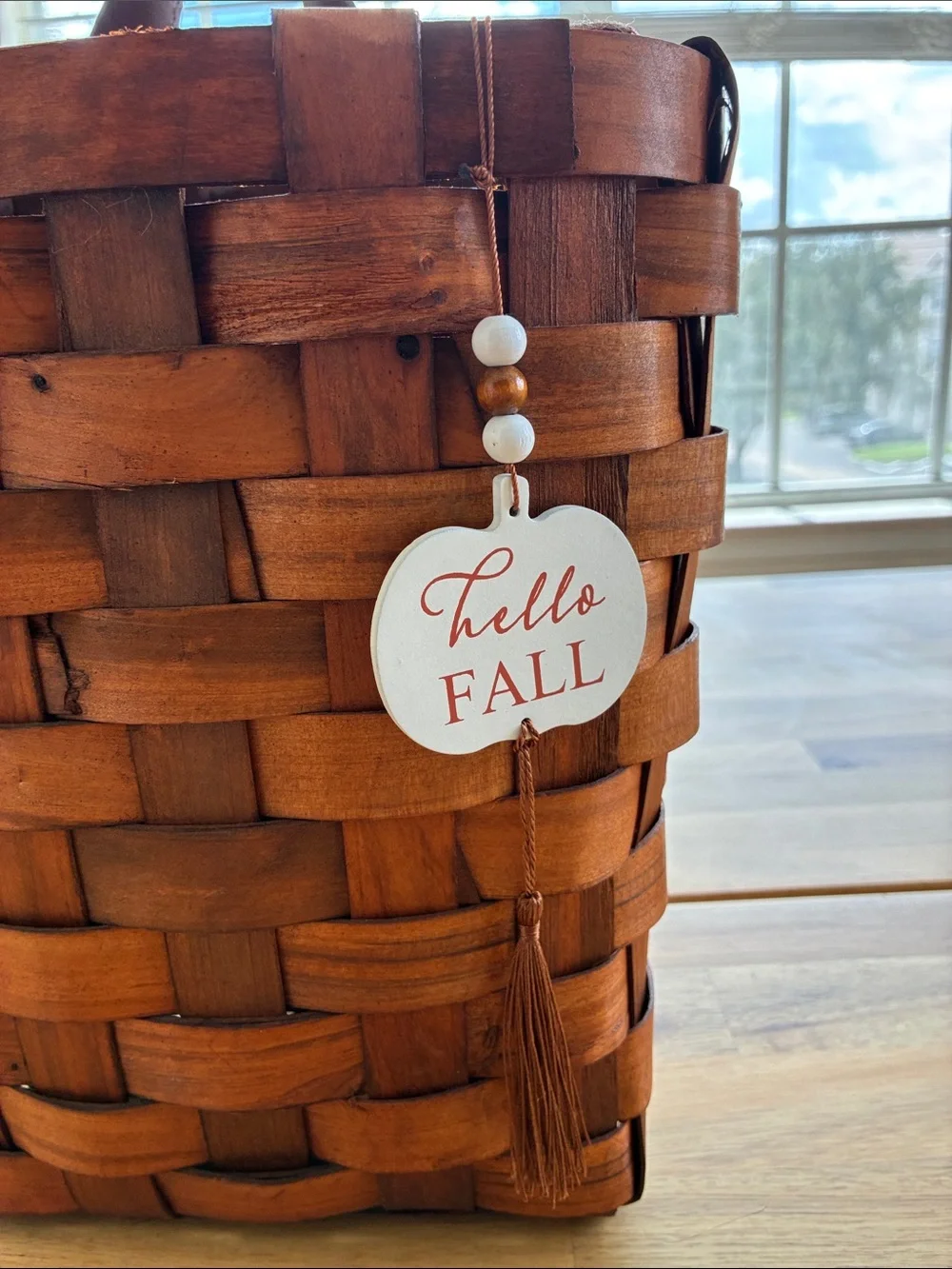 Rustic Woven Hanging Wall Basket with 